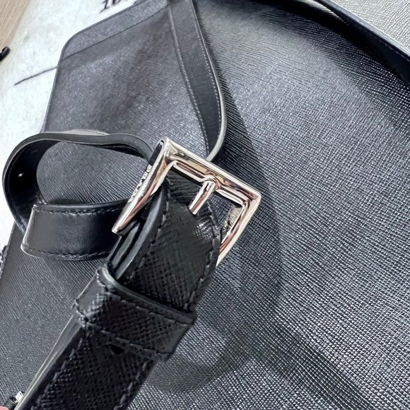 Prada Men's Large Black Saffiano Leather Square Backpack - Picture 11 of 15